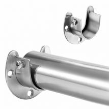 Rail à vêtements en acier inoxydable en forme de U, barre de rideau de douche, support d&#39;extrémité de tringle de placard, prises de poteau de placard