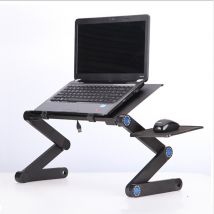 Bureau d'ordinateur Portable, support de bureau d'ordinateur de refroidissement à double ventilateur pliant multifonctionnel Portable avec plateau de tapis de souris