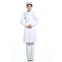 Uniforme de pharmacie robe d'infirmière pour les femmes à manches longues blanc vêtements de travail médicaux uniforme