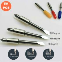 KZTech 50pcs 30 45 60 degrés lame de coupe de vinyle pour Graphtec CB15 traceur Cricut lame CB15U Machine Silhouette camée coupe