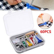 60 pièces tissu biais ruban à coudre fabricant presseur pied Kit Quilting reliure ruban fabricant Awl broche outils pour Machines à coudre domestiques