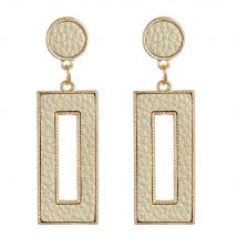 1 paire Europe haut de gamme géométrique carré Pu pendentif boucles d'oreilles femme tempérament rétro boucles d'oreilles bijoux nouveauté