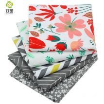 5 pièces/lot série de couleurs florales Patchwork imprimé coton lin tissu pour bricolage Quilting et couture napperons, sacs matériel, 20x30cm
