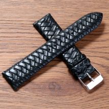 20mm tressé motif Bracelet en cuir PU Bracelet de montre hommes femmes remplacer Bracelet Bracelet montre accessoires noir bleu