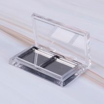 1pc vide Double grille boîte aimantée + 2 pièces en acier inoxydable plaque fard à paupières Pigment Palette maquillage ombre à paupières Pigment Palette étui