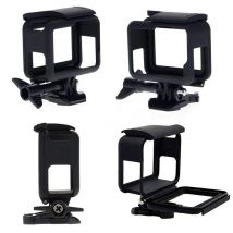 Coque de protection + housse pare-brise pour Gopro-Hero 7/6/5/Hero Hd, accessoires de coque de bordure de boîtier et réduction du bruit du vent