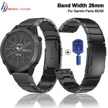 26mm bracelet en acier inoxydable de pour Garmin Fenix 6X 5X Plus MK1 D2 Quickfit installer bracelet de montre en métal bracelets de montre Correa