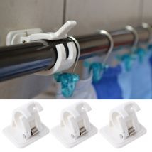 2 pièces auto-adhésif tringles à rideaux blanc cintre barre transversale Clips de rideau crochets muraux