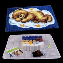 Kits de tapis à crochet d'ours diy | Tapis d'oreiller, tapis pour enfants adultes débutants 50x40cm