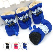 Chaussures imperméables antidérapantes pour animaux de compagnie, bottes de neige, épaisses et chaudes pour petits chats, chiens, chiot, 4 pièces