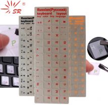 Autocollant de clavier Transparent mat Standard SR, Film autocollant lettre russe avec 3 couleurs pour accessoires PC ou ordinateur portable