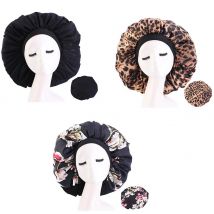 Femmes Satin Bonnet soie Salon Bonnet cheveux naturels Bonnet de nuit pour sommeil Salon Spa