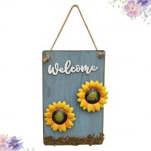 1Pc Style pastorale bienvenue conseil magasin panneau tournesol Plaque pastorale enseigne (blanc)