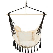 Chaise hamac Portable, balançoire de jardin avec oreiller, corde de suspension, sac de crochet pour jardin cour Patable