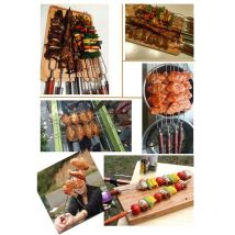 5 pièces en acier inoxydable brochette plat viande Barbecue brochette Camping restauration Barbecue ensemble d'outils voyage en plein air