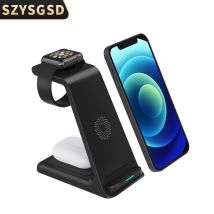 Support de chargeur sans fil 20W pour IPhone 13 12 11 XR 8 Apple Watch 3 en 1, Station de charge rapide Qi pour Airpods Pro IWatch 7 6
