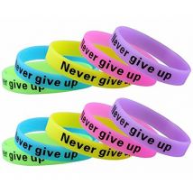 Bracelet classique en Silicone ne jamais renoncer à des bracelets colorés Bracelet de bijoux Bracelet lumineux