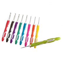 TPR Double couleur en plastique poignée en aluminium Crochet crochets à tricoter aiguille ensemble fil pull artisanat outils Crochet