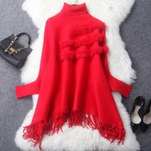 Automne hiver gland pull col roulé pull femmes manches chauve-souris manteau châle femmes chandails femmes tricoté pull