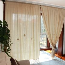 Coton Cortinas Crochet dentelle rideau fleur rideau stores douche diviseur rideaux pour cuisine salon chambre européenne