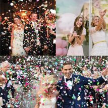 Confettis mixtes en or Rose pour anniversaire de mariage | Confettis en forme de cœur pour fête prénatale, décorations bricolage d'anniversaire