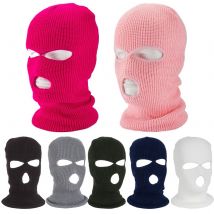 Masque facial complet de Ski, casquette d'hiver, cagoule à capuche, 3 trous, 1 pièce