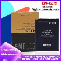 1050mAh EN-EL12 EN EL12 Batterie pour Nikon CoolPix S610 S610c S620 S630 S710 S1000pj P300 P310 P330 S6200 S6300 S9400 S9500 S9200