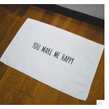 Tapis de porte antidérapant serviette blanche en coton | Serviettes de salle de bain, absorbant l'eau, tapis de porte épais