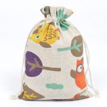Sac en toile de coton, sac à dessin animé, pochette à cordon, sac pour thé, impression