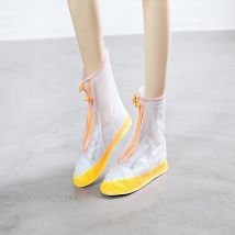 Ensemble de couvre-chaussures de pluie épais et imperméables pour étudiants, couvre-chaussures épais et glissants, exquise de bottes plates,