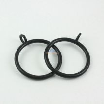 Anneaux de rideau noir coulissant | Anneaux à crochets, 10 pièces 38mm