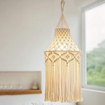 Macramé abat-jour suspendu pendentif lumière couverture moderne bureau chambre salon pépinière dortoir bohème décor à la maison