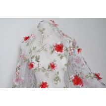 50cm * 135cm dentelle organza applique 3D rose fleurs en mousseline de soie organza mariage tissu fond décoratif tissu