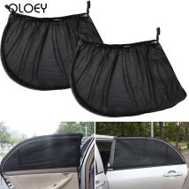 2 pièces pare-soleil de voiture fenêtre latérale arrière pare-soleil maille tissu pare-soleil ombre couverture bouclier UV protecteur noir Auto pare-soleil rideau