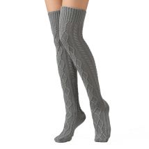 1 paire dames tricoté laine longues jambières couverture sur les genoux chaussettes femmes jambières hiver maison plancher chaussettes