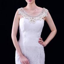 TOPQUEEN G06 appliqué strass mariée Cape châle sur épaule perles perlées fleurs envelopper Cape pour accessoires de mariage