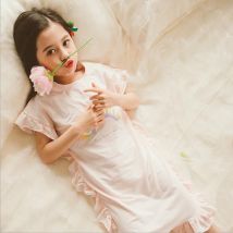 Été enfants vêtements de nuit filles rose chemise de nuit robe de princesse enfants pyjamas chemises de nuit pour filles enfants robe de nuit vêtements