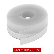 Bande transparente imperméable en Silicone, imperméable aux moisissures, bande autocollante de scellage pour salle de bains, cuisine, coin des toilettes, 100*2.5cm
