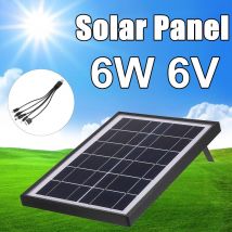 Cellule de panneau solaire de polysilicium en verre de 6W 6V avec la cellule photovoltaïque portative extérieure de câble de 5-en-1 pour le système solaire de chargeur de batterie