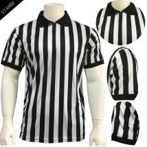 Chemise d'arbitre de basket-ball respirante à rayures blanches noires pour hommes