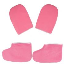 Gants de Protection des pieds en paraffine, 2 pièces, chauffe-mains, chauffe-cire, pour thérapie, SPA, rose
