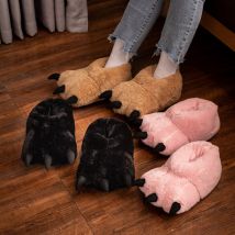 Pantoufles d&#39;intérieur en peluche pour hommes et femmes, antidérapantes, douces et chaudes, à la , amusant, mignonnes, pour la maison, hiver