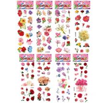 8 feuilles/paquet belles fleurs Scrapbooking bulle autocollants pour maternelle enfants filles bricolage jouet 3D bulle mignon autocollant