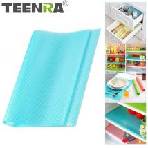 TEENRA tapis de congélateur pour réfrigérateur | 4 pièces, tapis de congélateur antibactérien, tapis de congélateur en EVA imperméable, tapis de tiroir de Table antidérapant, tapis de congélateur de cuisine