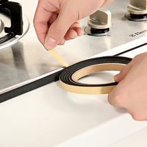 Bande adhésive noire pour fenêtre de porte 2M cuisine | Bande de scellage noire pour cuisinière à gaz, bande fente anti-salissure étanche à la poussière et à dépoussiérage mer