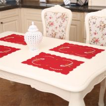 Fourchette napperon Mat décoration maison fête décorations de noël pour la maison Table à manger brodé creux caboteur ensemble de table F109