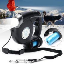 Laisse rétractable extensible de 4.5M | Laisse de chien pour animal de compagnie avec sac à ordures