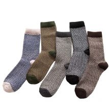 Hiver hommes Harajuku rétro épais laine coton chaussettes décontractées 5 paires