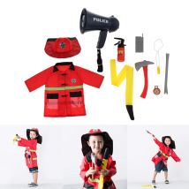 Déguisement de fête de pompier pour enfants avec des outils pour garçons et filles