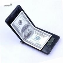 hommes en cuir synthétique Mini portefeuille porte-carte petite fermeture éclair porte-monnaie mince en métal portefeuille porte-cartes protecteur portefeuille magique